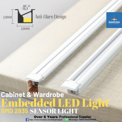 10*10 mm 45 Degree Embedded LED Lighting Cabinet & Wardrobe Light Sensor Light Anti-Glare Design Kitchen Cabinet Light