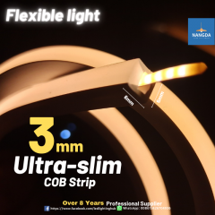 Ultra-slim 3mm COB Strip Flexible Light 6x6mm Silicone flexible Light Waterproof DC12V
