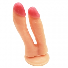 Double dildo realistic soft dildos suction cup for women Double Ended Dildo-Dual Sided-Headed Penetration Dong For Gay Woman