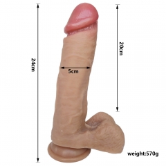 24*5CM Realistic Huge Dildo Suction Cup Male Dual layered Silicone Soft Penis Dildos Adult Sex Toy for women Female Masturbation