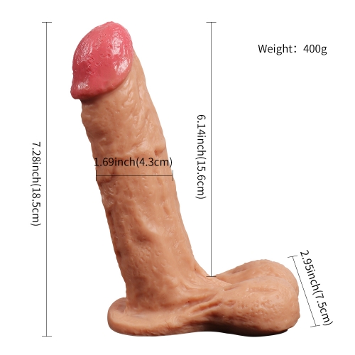 18.5*4.3CM Soft Silicone Realistic Dildo two layer Male Artificial Penis Big Dick Realistic Anal Dildo Huge Sex Toys for Woman