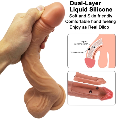 HOWOSEX Super Long Huge Realistic Silicone Dildo Two Layer Big Penis Dick With Suction Cup Soft Dildos Adult Toys for Woman