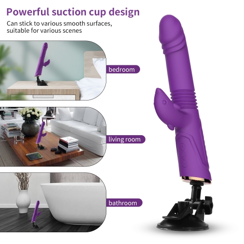 HOWOSEX Thrusting Dildo Vibrator Automatic G spot Vibrator with Suction Cup Sex Toy for Women Hand-Free Sex Fun Anal Vibrator for Orgasm