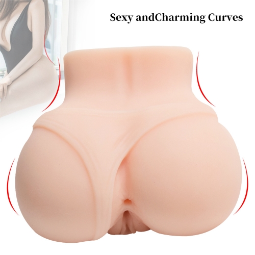 HOWOSEX Free Shipping 0.88KG Lifelike Sex Doll Ass 3D Silicone Vagina Anal Artificial Pussy Double Channels Anus Adult Masturbator Cup Sex Toy