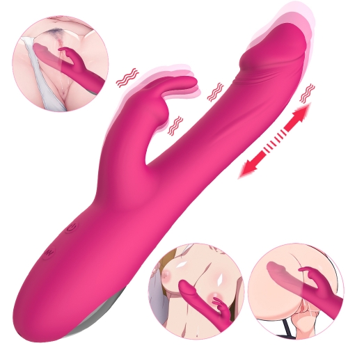 HOWOSEX Telescopic Rabbit Vibrator Roller Ball Massage Vagina Clitoral Vibration Stimulation G Spot Masturbation Orgasm Couple Sex Toys