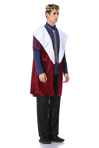 Retro Court Costume For Men Medieval King Robes Carnival Emperor Cosplay Uniform