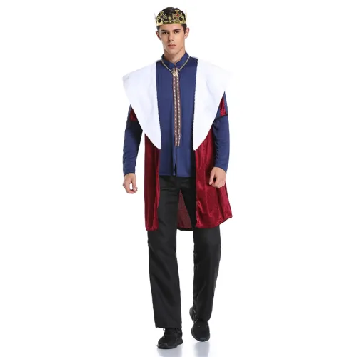 Retro Court Costume For Men Medieval King Robes Carnival Emperor Cosplay Uniform