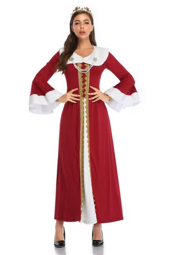 Classic Halloween Queen Costume Mardi Gras Ancient Outfits Retro Court Theme Costume