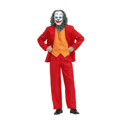 Mardi Gras Men Suits Carnival Clown Theme Costume Joker Cosplay Uniform