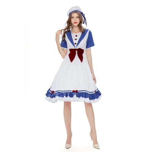 Halloween Lolita Fancy Dresses Carnival Navy Outfits Female Sailor Cosplay Theme Costume