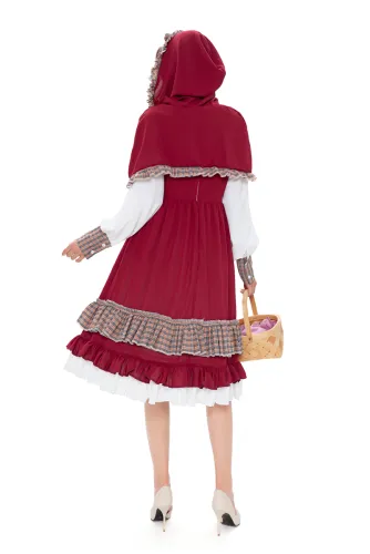 Little Red Riding Hood Costumes Mardi Gras Fairy Tale Fancy Dresses Classic Carnival Cosplay Outfits