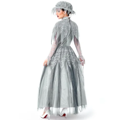 Britain Ghost Bride Costume Gothic Carnival Cosplay Witches Outfits