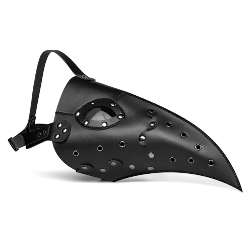 Plague Doctor Face Guard PU Leather Halloween Headgear Medieval Costume Accessories