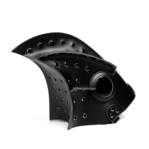 Scary Leather Plague Doctor Mask PU Medieval Masquerade Headgear