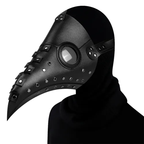 Doctor Costume Props Scary Leather Plague Bird Headgear PU Medieval Mardi Gras Mask