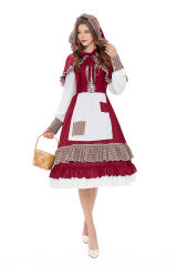 Little Red Riding Hood Costumes Mardi Gras Fairy Tale Fancy Dresses Classic Carnival Cosplay Outfits
