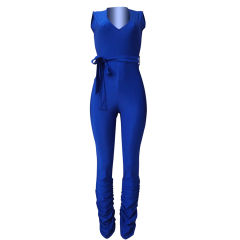 Women Trendy Clothing Deep V-neck Jumpsuits One-piece Casual Pants