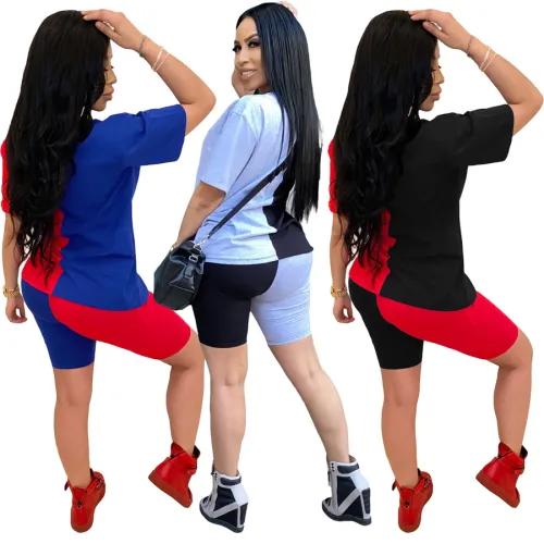 Women Contrast Color Tracksuits Lips Print Streetwear Trendy Clothing