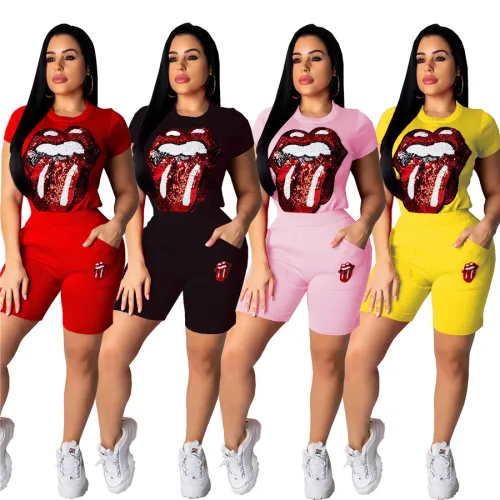 Fashion Women Tracksuits Short Sleeve Summer Trendy Clothing