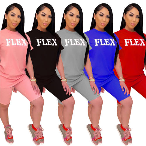 Novelty Women FLEX Tracksuits Letter Print Trendy Clothing Hiphop Streetwear