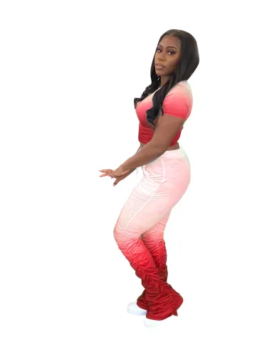 Crew Neck Fashion Tank Tops Women Two Piece Pants Leisure Trendy Clothing