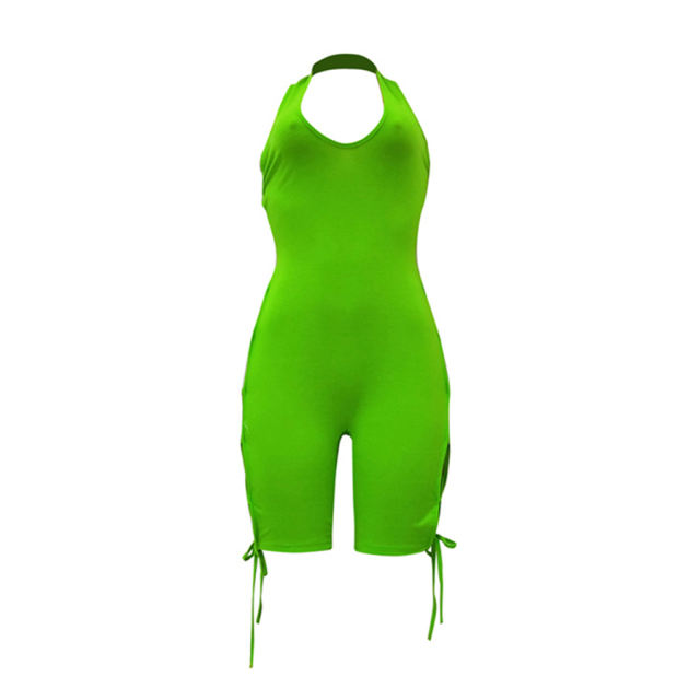 Halter Sexy Sport Bodysuits High Waist Exercise Overalls Pants Active Wear