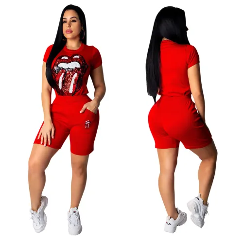 Fashion Women Tracksuits Short Sleeve Summer Trendy Clothing