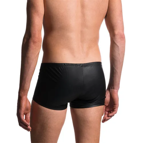 Men Fetish Gay Lingerie Male Sexy Underpants Faux Leather Boxer Shorts PQA411