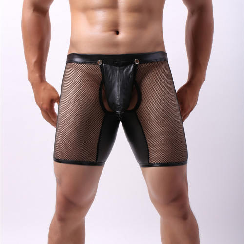 Erotic Fishnet Underwear For Men Jockstrap Wrap Penis Pouch Shorts PQA4-50A