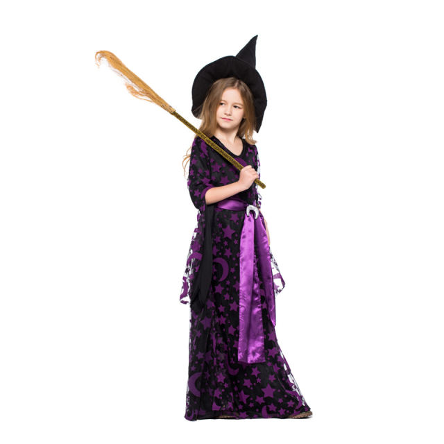 Children Purple Witches Halloween Costume PQPS7207