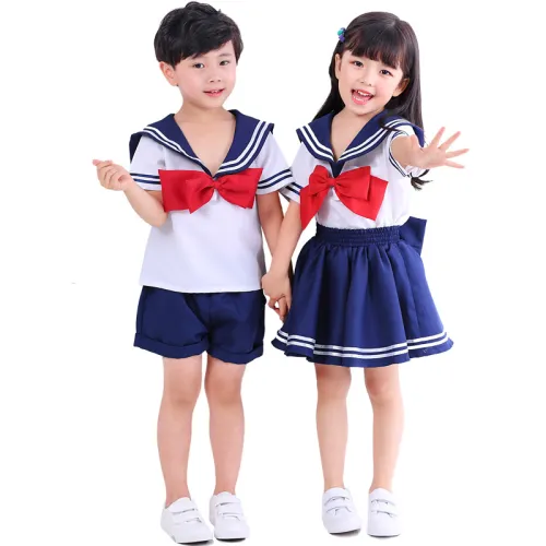 Children's School Uniform JK Costumes Naval Collar Kid Sailor Suit PQPS9113