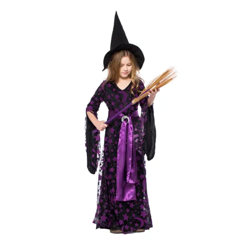 Children Purple Witches Halloween Costume PQPS7207