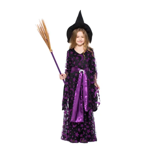 Children Purple Witches Halloween Costume PQPS7207