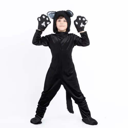 Halloween Black Cat Costume For Boy Animal Uniform PQPS1714