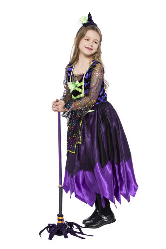 Halloween Witch Costume for Girl Carnival Cosplay Fancy Dress PQPS8533