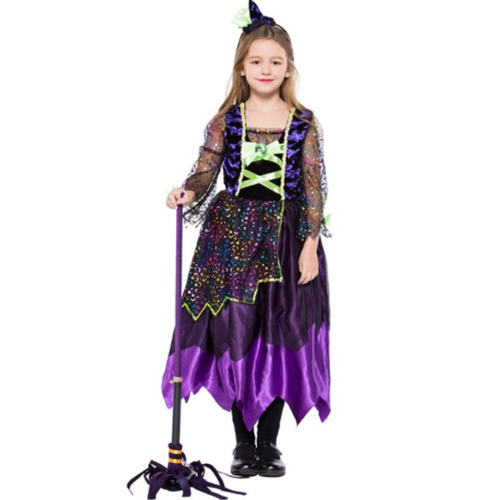 Halloween Witch Costume for Girl Carnival Cosplay Fancy Dress PQPS8533