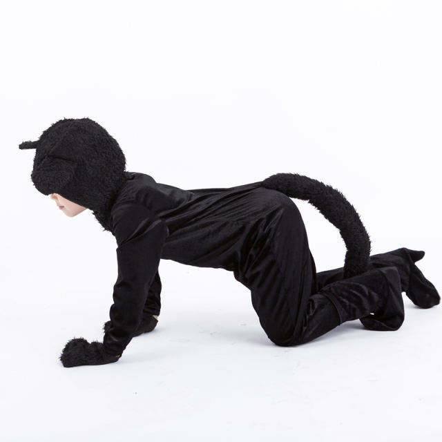 Halloween Black Cat Costume For Boy Animal Uniform PQPS1714