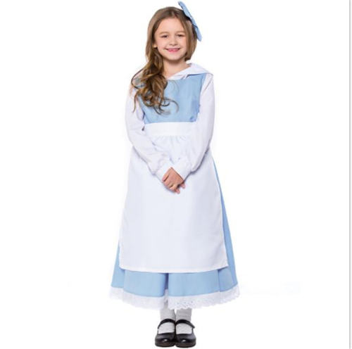 Halloween Classic Maid Cosplay Costume For Girl Carnival Fancy Dress PQPS9258
