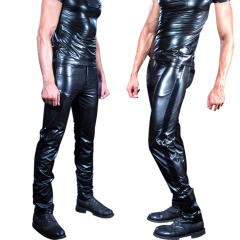 Men's Sexy Faux Leather Pants Stage Performance Skinny Clothing PQX6000