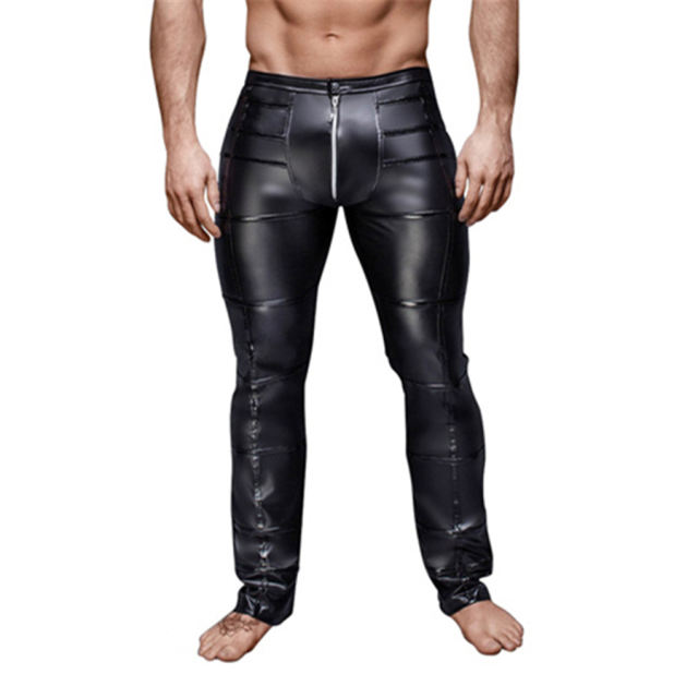 Men Sexy Faux Leather Pants Performance Skinny Clothing PQX6003