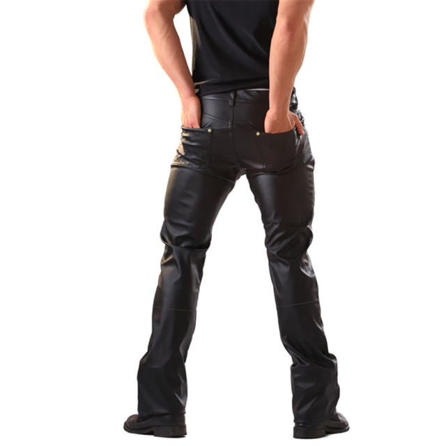 Men Sexy Stage Costumes Plus Size Male Fetish PVC Trousers PQX6002