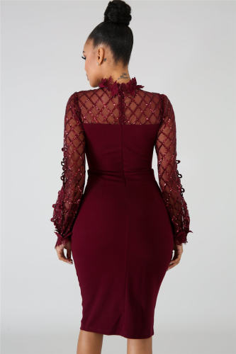 Women Bodycon Midi Dresses Spring Break Clothes Party Dress PQSJ3249