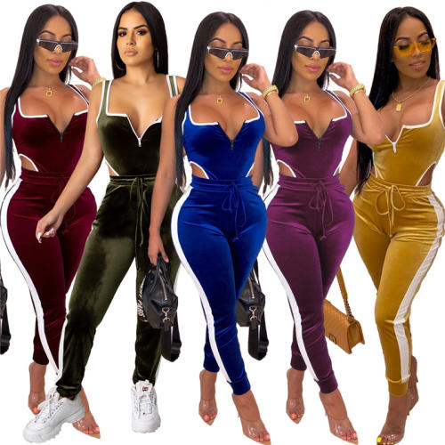 Fashion Women Autumn Tracksuits Sleeveless Leisure Sport Wear PQQJ5246