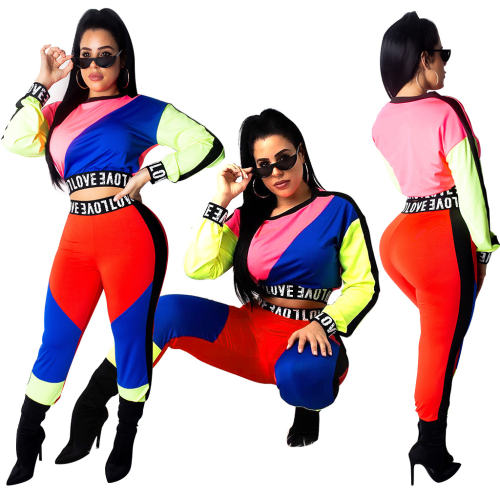 Long Sleeve Sport Trendy Clothing Crew Neck Autumn Short Tops PQQM3664