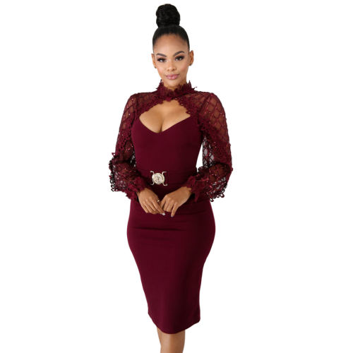Women Bodycon Midi Dresses Spring Break Clothes Party Dress PQSJ3249
