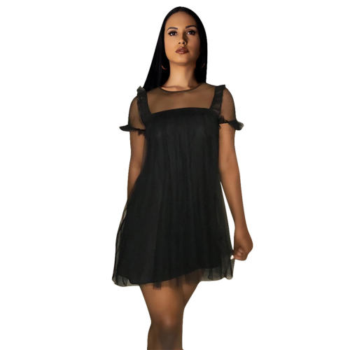 Mesh Mini Dress for Women Chiffon Summer Casual Dresses PQQM3708