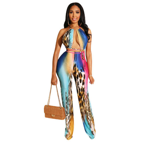Sexy Hollow Out Rompers Plus Size Wide Leg Casual Clothing PQQM3728