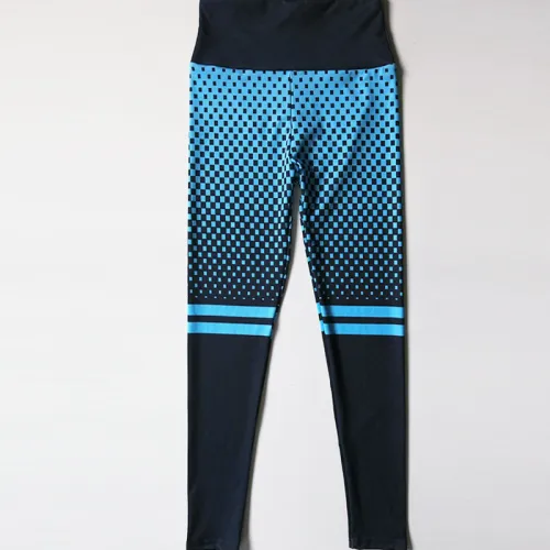 Women Yoga Outfits High Waist Activewear Stripe Exercise Capris PQHY476C