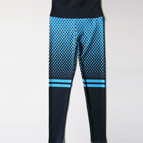 Women Yoga Outfits High Waist Activewear Stripe Exercise Capris PQHY476C