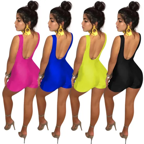 Summer Casual Tracksuits Solid Color Sleeveless Trendy Clothing PQQM3671